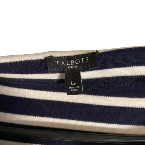 Talbots Women Petite Large LP‎ Midi Dress Nautical Embellish Vertical Stripes - Picture 3 of 9